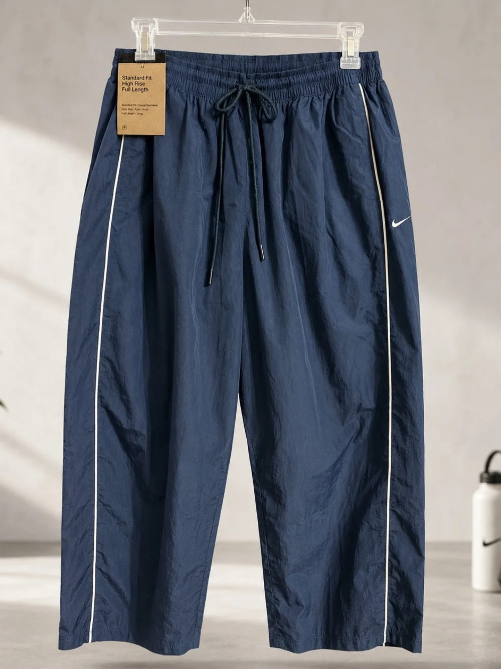 Nike Plus Size Navy Track Pants with White Piping - Picture 5 of 8